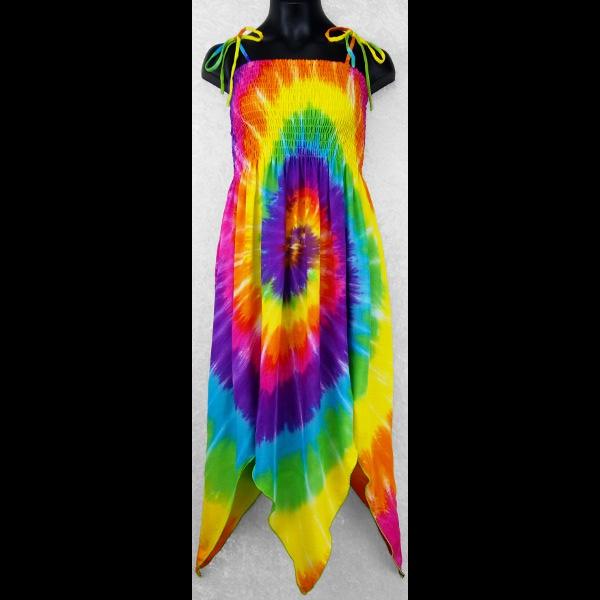 Girl's Rainbow Spiral Tie-Dye Fairy Dress (Age: 4, 6)-Children's Clothes-Peaceful People