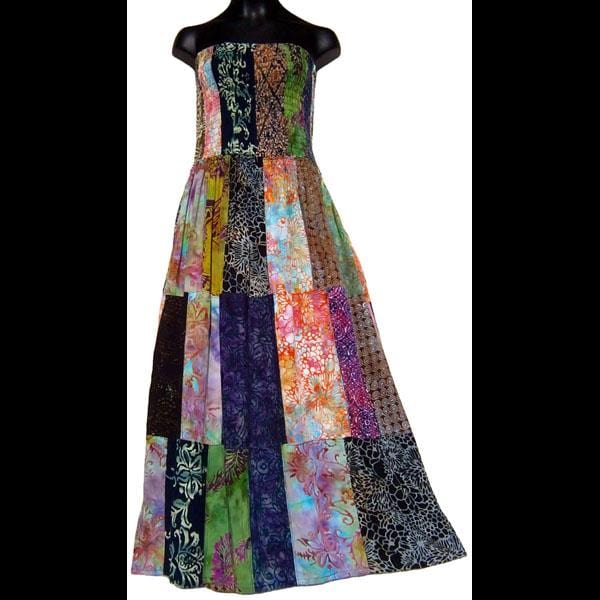 Wholesale Patchwork Strapless Convertible Dress/Skirt with Elastic Top
