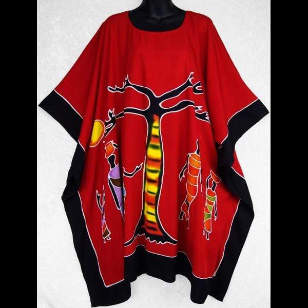 Hand-Painted Batik African Poncho-Tops-Peaceful People