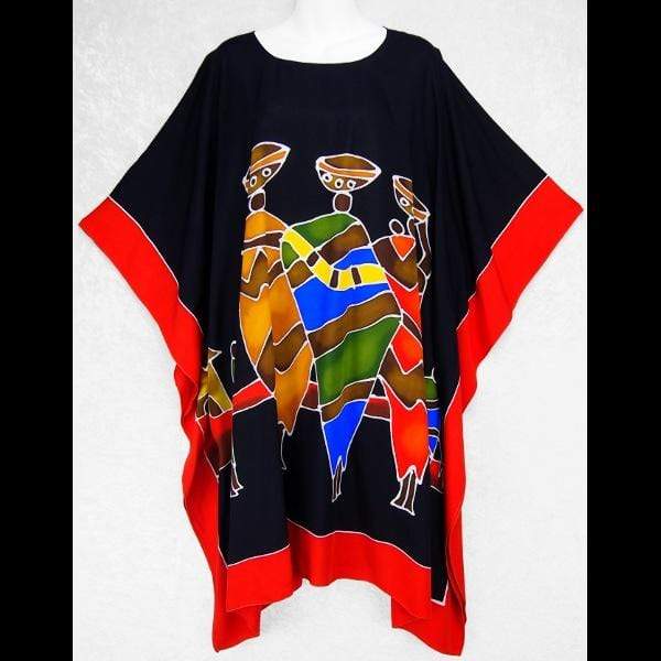 Hand-Painted Batik African Poncho-Tops-Peaceful People