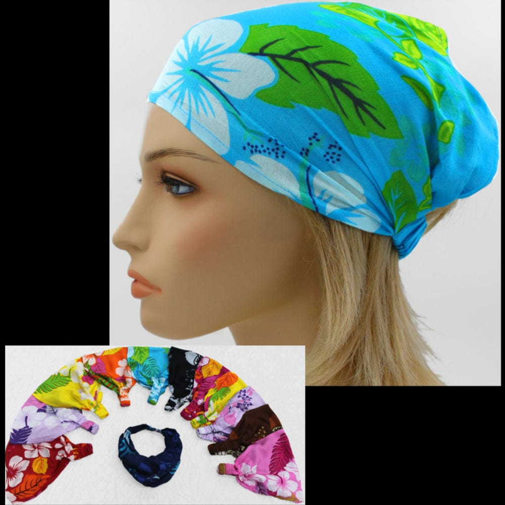 12 Hawaii Floral Elastic Bandana-Headbands ($1.95 each)-Bags & Accessories-Peaceful People