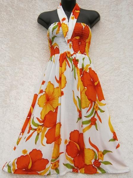 Bright Flower Ribbon Sarong Dress-Dresses-Peaceful People