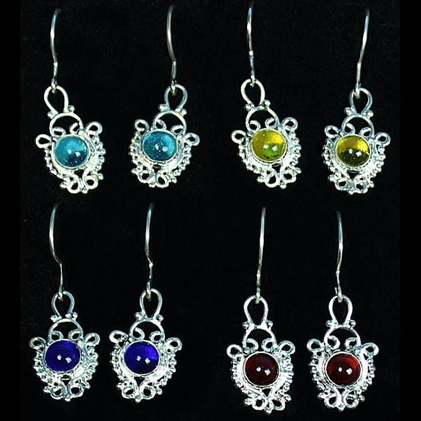 Sterling Silver Single Stone Earrings-Bracelets & Jewelry-Peaceful People