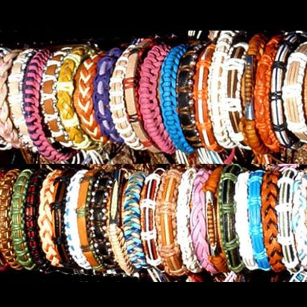 50 Leather & Cord Bracelets ($0.60 each)-Bracelets & Jewelry-Peaceful People