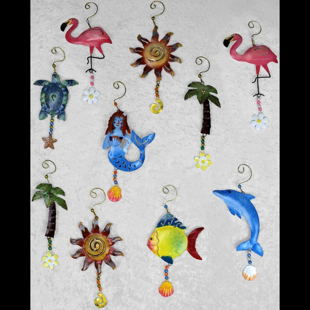 Set of 10 Mixed Tropical Ornaments ($2.19 each)-Handicrafts-Peaceful People