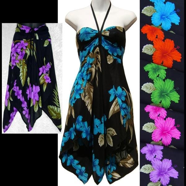 Orchid and Hibiscus Convertible Top/Skirt-Tops-Peaceful People