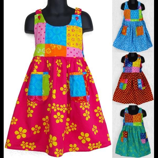 Sunny's Patchwork Dress (Ages: 2, 4, 6)-Children's Clothes-Peaceful People
