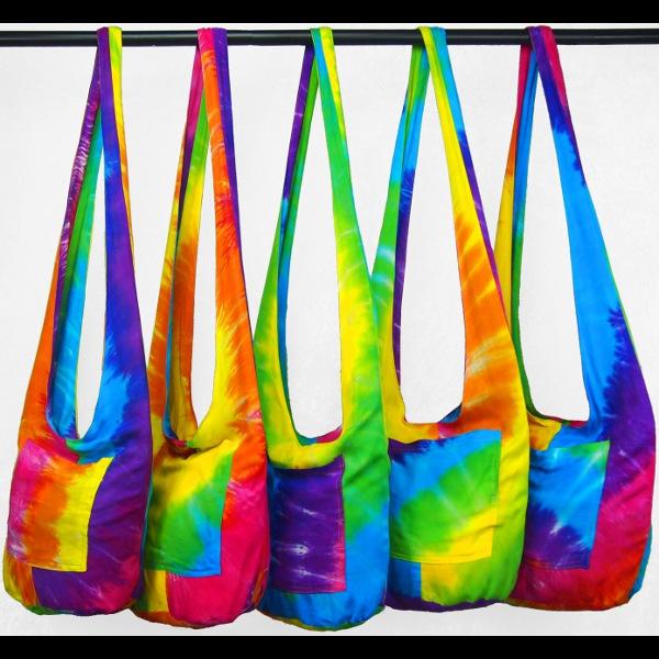 Polychromatic Tie-Dye Boho Shoulder Bag