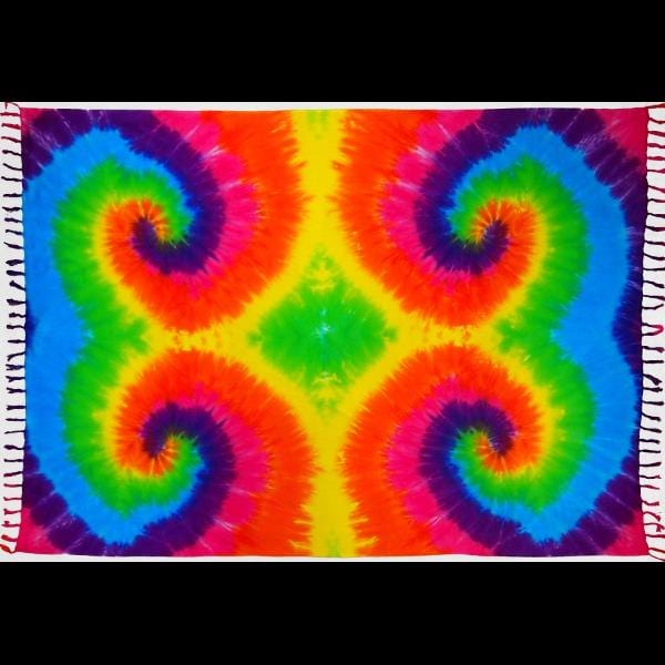 Rainbow Spiral Tie-Dye Sarongs-Sarongs-Peaceful People