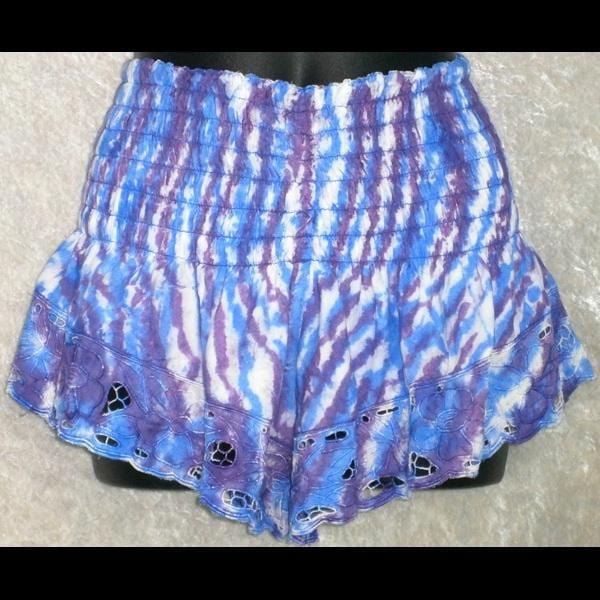 Daisy's Tie-Dyed Embroidered Shorts-Pants-Peaceful People