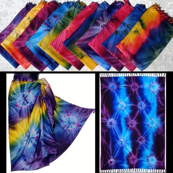 Blue Tie Dye Sarong Wrap Bikini Set – IRHAZ