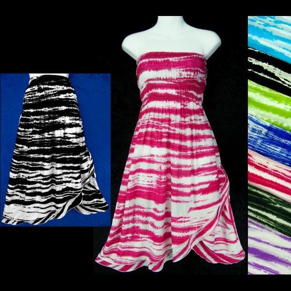 Streaky Tie-Dye Convertible Dress/Skirt-Dresses-Peaceful People