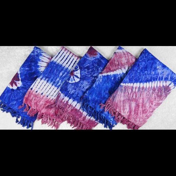 Red, White and Blue Tie-Dye Sarongs-Sarongs-Peaceful People