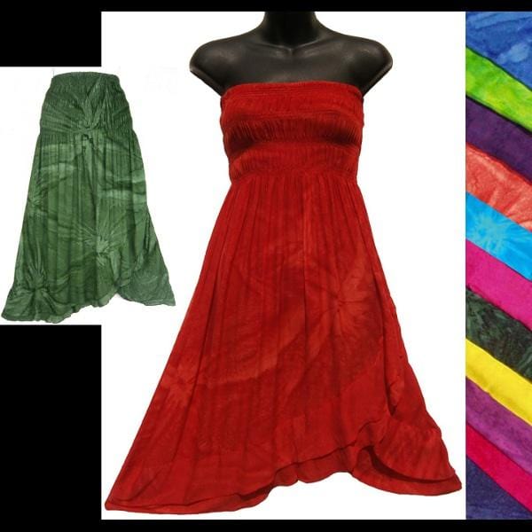Fizzy Tie-Dye Convertible Dress/Skirt-Dresses-Peaceful People