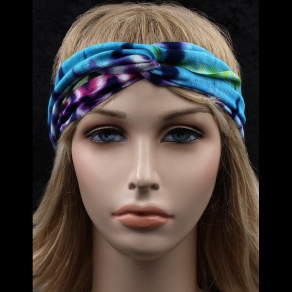 12 Tie-Dye Twisted Turban Elastic Headbands ($1.81 each)-Bags & Accessories-Peaceful People
