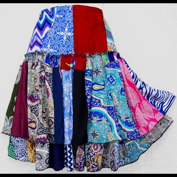 Lucy's Patchwork Flirty Skirt-Skirts-Peaceful People