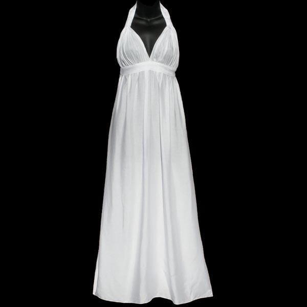 Emma's Long White Rayon Dress-Dresses-Peaceful People