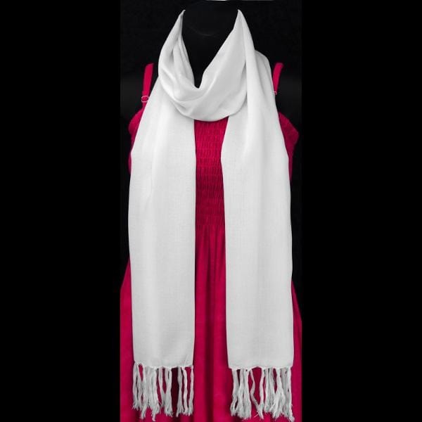 White Narrow Scarf-Tie-Dye Blanks/White Clothing-Peaceful People